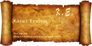 Kazai Ervina névjegykártya